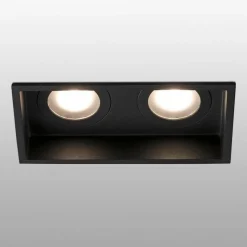 Inbouwlamp Hyde, 2-lamps IP44 in zwart