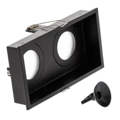 Inbouwlamp Hyde, 2-lamps IP44 in zwart