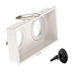 Inbouwlamp Hyde, 2-lamps IP44 in wit