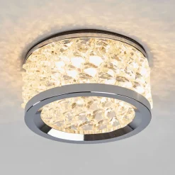 Inbouwlamp Iwen, chroom met kristallen