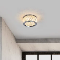 Inbouwlamp Iwen, chroom met kristallen