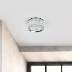 Inbouwlamp Iwen, chroom met kristallen