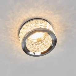 Inbouwlamp Iwen, chroom met kristallen