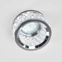 Inbouwlamp Iwen, chroom met kristallen