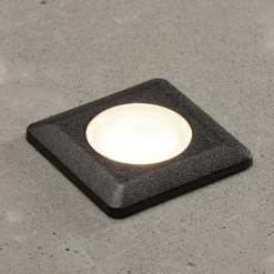 Inbouwlamp Teresa hoekig zwart/frosted 3.000K