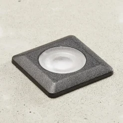 Inbouwlamp Teresa hoekig zwart/frosted 3.000K