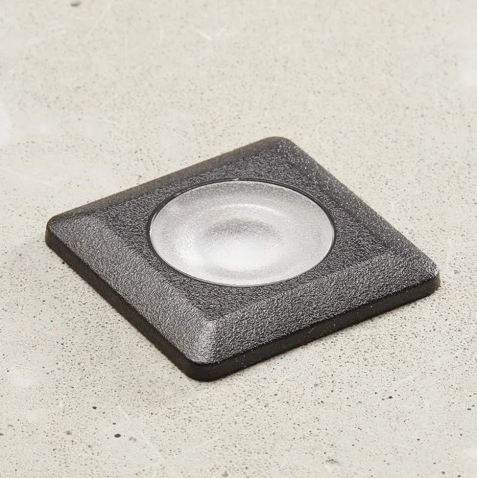 Inbouwlamp Teresa hoekig zwart/frosted 3.000K