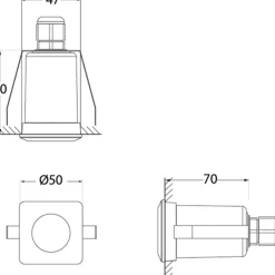 Inbouwlamp Teresa hoekig zwart/frosted 3.000K