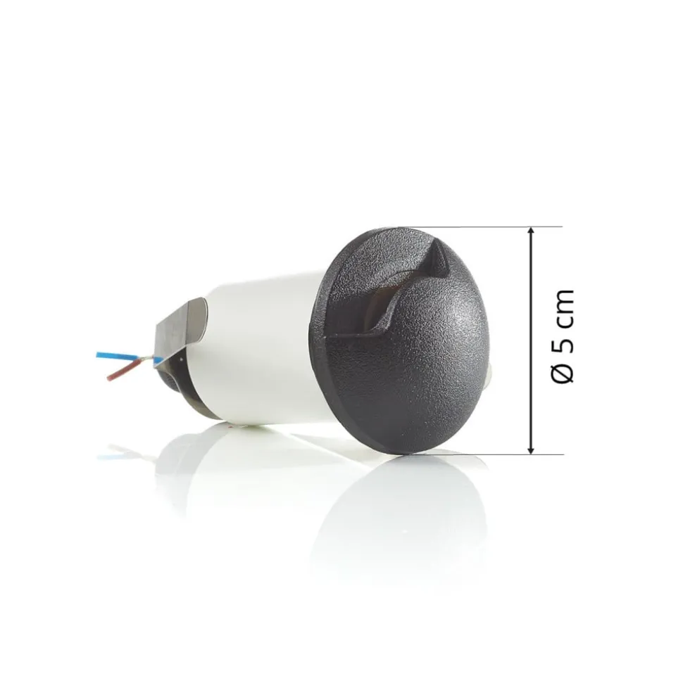 Inbouwlamp Teresa 1L zwart/frosted 3.000K