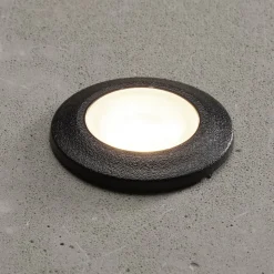 Inbouwlamp Teresa rond zwart/frosted 3.000K