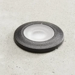 Inbouwlamp Teresa rond zwart/frosted 3.000K