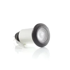 Inbouwlamp Teresa rond zwart/frosted 3.000K