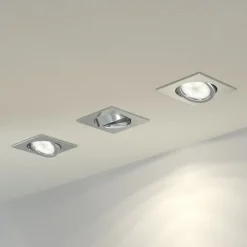 Inbouwlampen met LED's, hoekig, set van 3