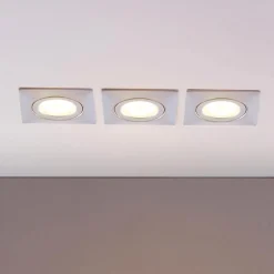 Inbouwlampen met LED's, hoekig, set van 3