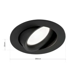 Inbouwspot Choice, aluminium, zwenkbaar, zwart