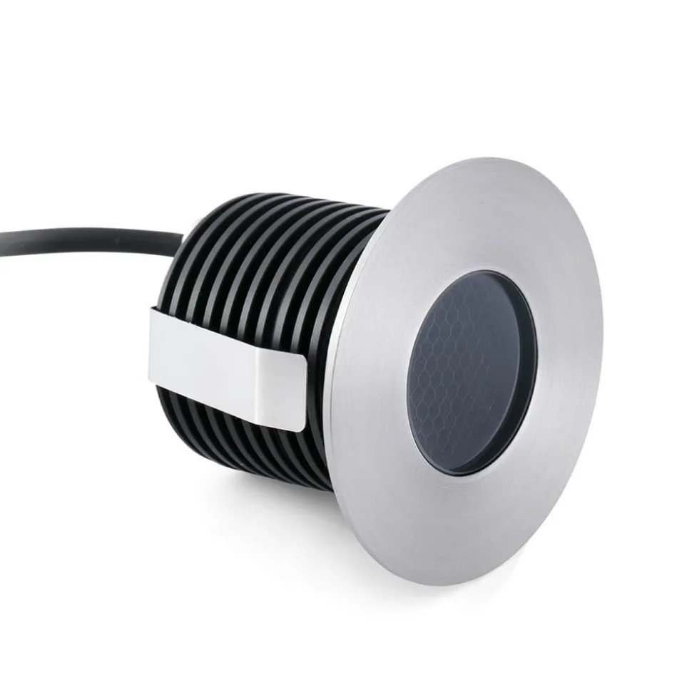 Inbouwspot Grund, nikkelkleurig, Ø 8 cm, aluminium/roestvrij staal