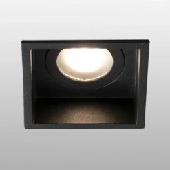 Inbouwspot Hyde 1-lamp frame hoekig IP44 zwart