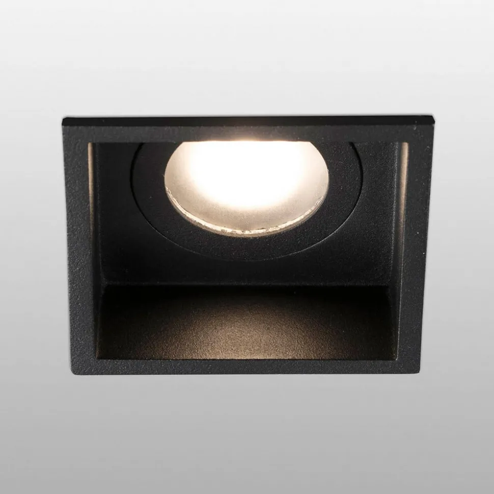 Inbouwspot Hyde 1-lamp frame hoekig IP44 zwart