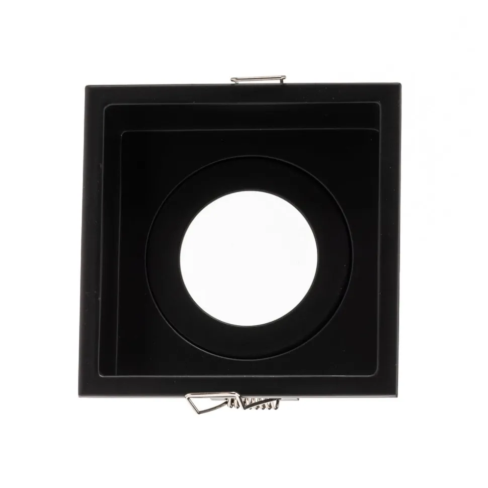 Inbouwspot Hyde 1-lamp frame hoekig IP44 zwart