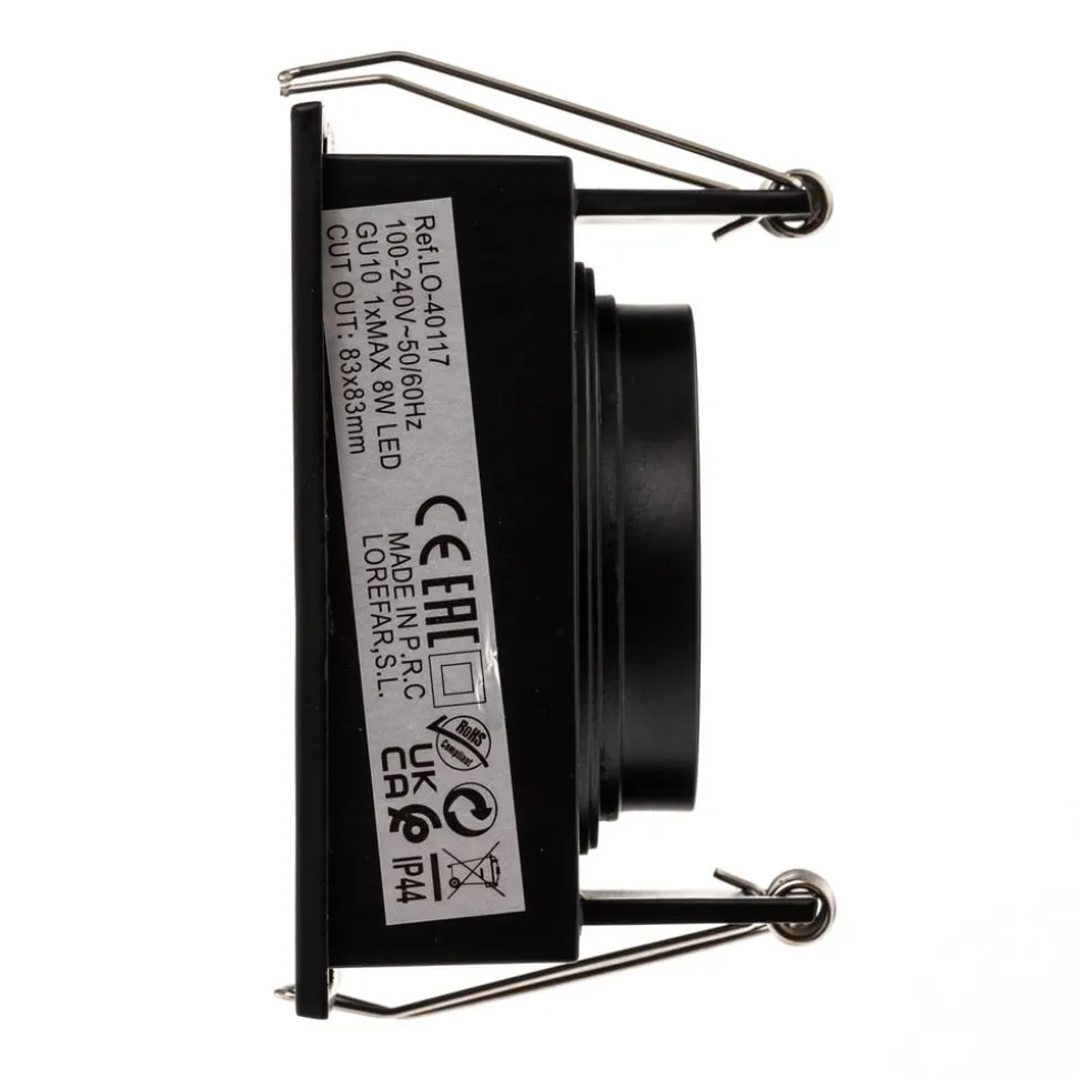 Inbouwspot Hyde 1-lamp frame hoekig IP44 zwart