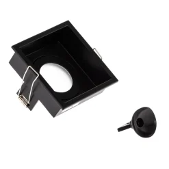 Inbouwspot Hyde 1-lamp frame hoekig IP44 zwart