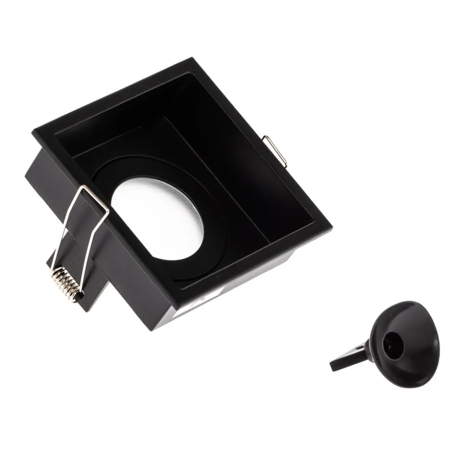 Inbouwspot Hyde 1-lamp frame hoekig IP44 zwart