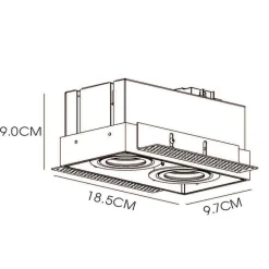 Inbouwspot Trimless, 2-lamps, wit