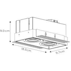 Inbouwspot Trimless, 2-lamps, zwart
