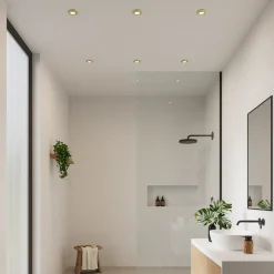 Inbouwspot Umberto, aluminium, messingkleurig