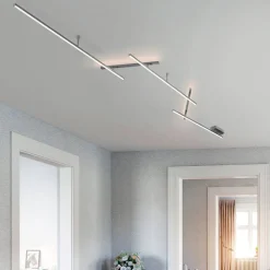 Indira zwenkbare LED plafondlamp, nikkel dimmer