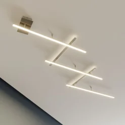 Indira zwenkbare LED plafondlamp, nikkel dimmer