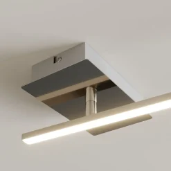 Indira zwenkbare LED plafondlamp, nikkel dimmer