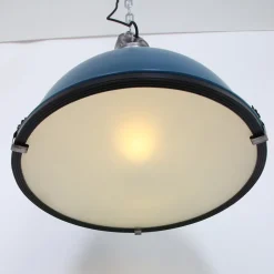 Industriële hanglamp Bikkel in trendy petroleum