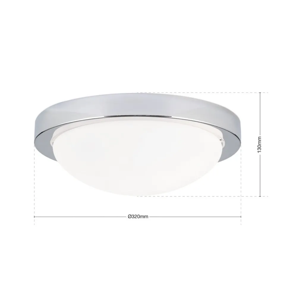 Ingetogen plafondlamp MINEA, 32 cm, chroom