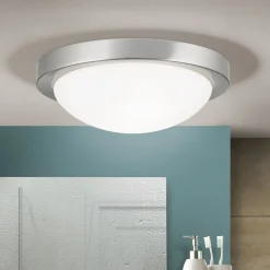 Ingetogen plafondlamp MINEA, 32 cm, nikkel