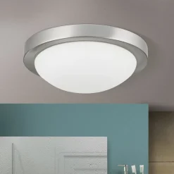 Ingetogen plafondlamp MINEA, 32 cm, nikkel