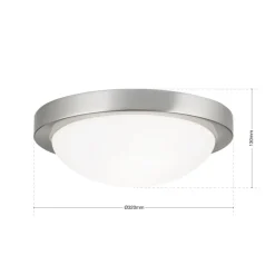 Ingetogen plafondlamp MINEA, 32 cm, nikkel