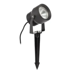 Irina buitenspot, grondspies, stekker, grijs, metaal