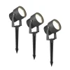 Irina buitenspot LED, set van 3, grondspies, stekker, grijs