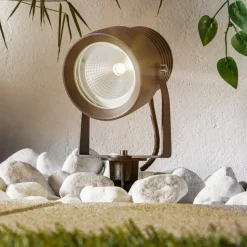 Irina buitenspot LED, set van 3, grondspies, stekker, grijs