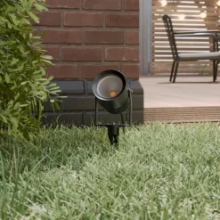 Irina buitenspot LED, set van 3, grondspies, stekker, grijs