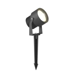 Irina buitenspot LED, set van 3, grondspies, stekker, grijs