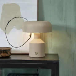 IT'S ABOUT ROMI Porto tafellamp, 30 cm, zandkleurig, metaal