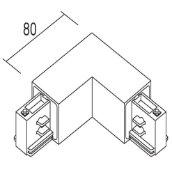Ivela 90° hoekaarde buiten voor LKM Quadro, wit