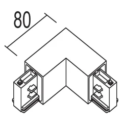 Ivela 90° hoekaarde Innes voor LKM Quadro, wit