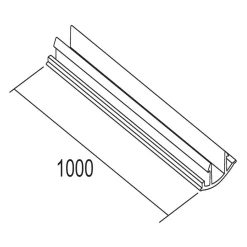 Ivela LKM railafdekking, zwart, lengte 100 cm