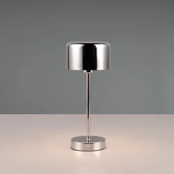 Jeff LED tafellamp, chroomkleurig, hoogte 30 cm, metaal