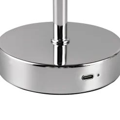 Jeff LED tafellamp, chroomkleurig, hoogte 30 cm, metaal