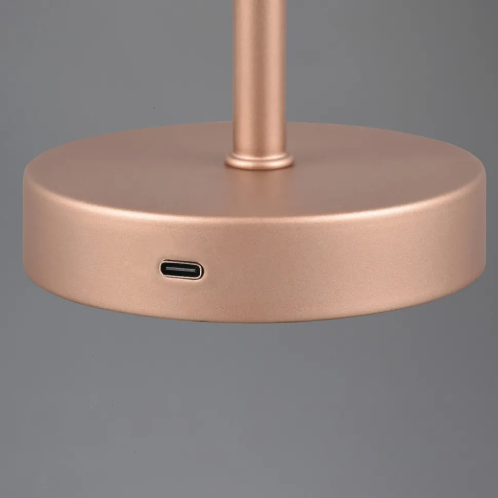 Jeff LED tafellamp, koffie, hoogte 30 cm, metaal