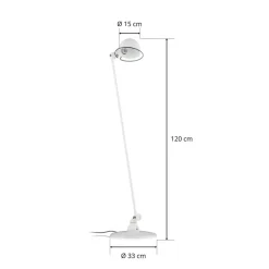 Jieldé Loft D1200 vloerlamp, instelbaar, wit